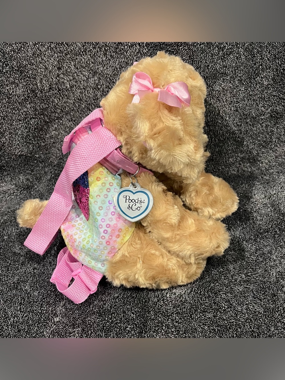 Poochie And Co Little Girls Plush Animal Shaped Purse, Kids Handbag backpack